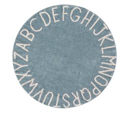 Lorena Canals Dywan bawełniany Round ABC Vintage Azul Natural Ø 150 cm