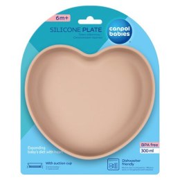 Canpol 80/309 Silikonowy talerz z przyssawką SERCE beige