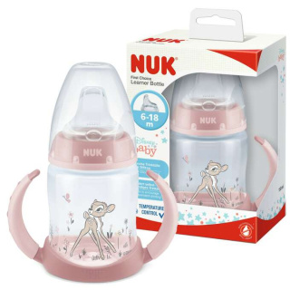 NUK 743313 Butelka FC 150 ml z uchwytami i wskaźnikiem temperatury DISNEY BAMBI ustnik silikonowy niekapek