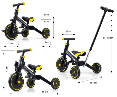 Milly Mally Rowerek 4w1 OPTIMUS Plus black