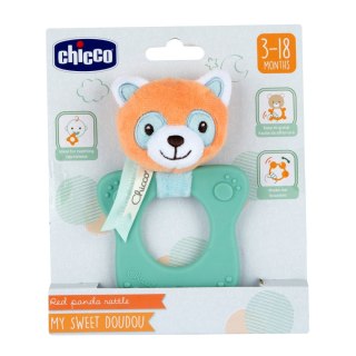 CHICCO ECO+ Grzechotka Panda czerwona