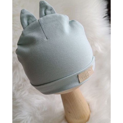 Baby In World Czapka niemowlęca z uszami jersey Teal 6-9m