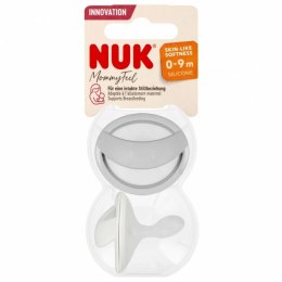 NUK 175311 Smoczek uspokajający silikonowy 0-9m Mommy Ful 2 szt popiel