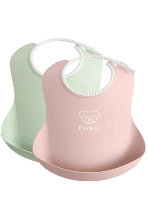 BABYBJORN - 2 śliniaki - Powder Green/ Powder Pink