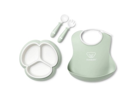 BABYBJORN - Zestaw do karmienia Mealtime - Powder Green