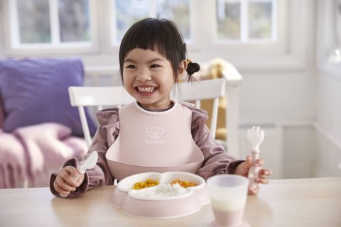 BABYBJORN - Zestaw do karmienia Mealtime - Powder Pink