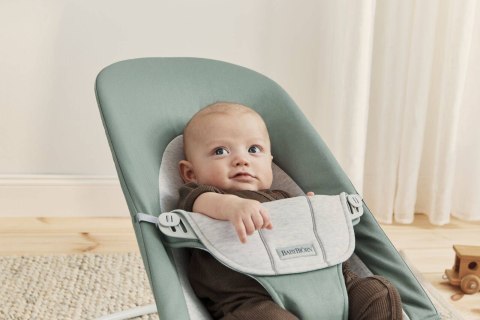 BABYBJORN - leżaczek BALANCE SOFT WOVEN/JERSEY - Jasnoszałwiowy/Szary